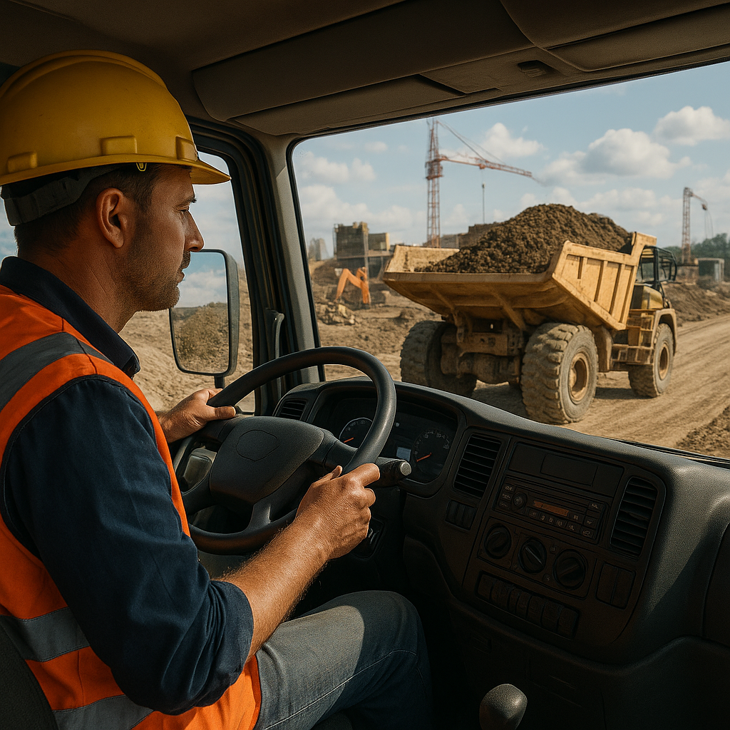 Jak wygląda dzień z życia kierowcy wywrotki na dużej inwestycji